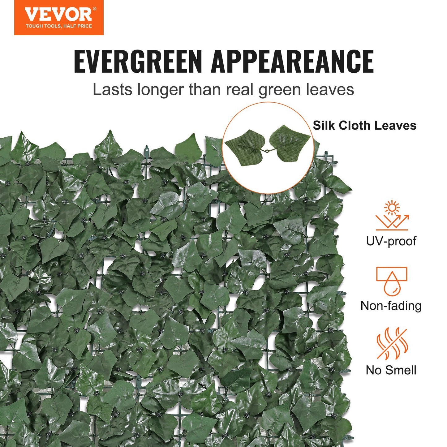 Ivy Privacy Fence, 59 x 98 in Artificial Green Wall Screen, Greenery Ivy Fence with Strengthened Joint, Faux Hedges Vine Leaf Decoration for Outdoor Garden, Yard, Balcony, Patio Decor