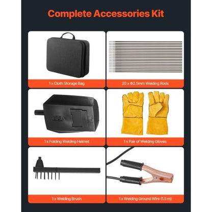 Portable Handheld Welding Machine, 20-140A Portable ARC Welder with 5-Level Current Adjustment & IGBT Inverter, 110V Handheld Stick Welder with Hot Start Function Fit for 1/16"-1/8" Welding Rods